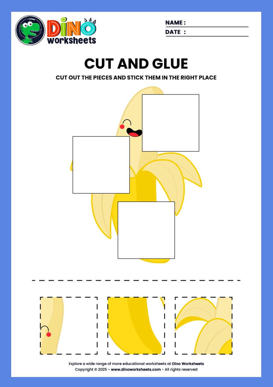 cut and paste activity worksheet for kindergarten