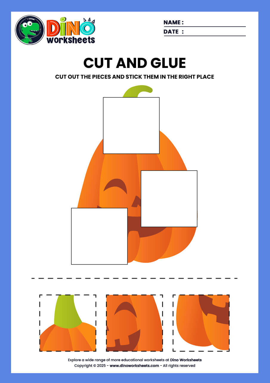 cut and paste activity worksheet for kindergarten