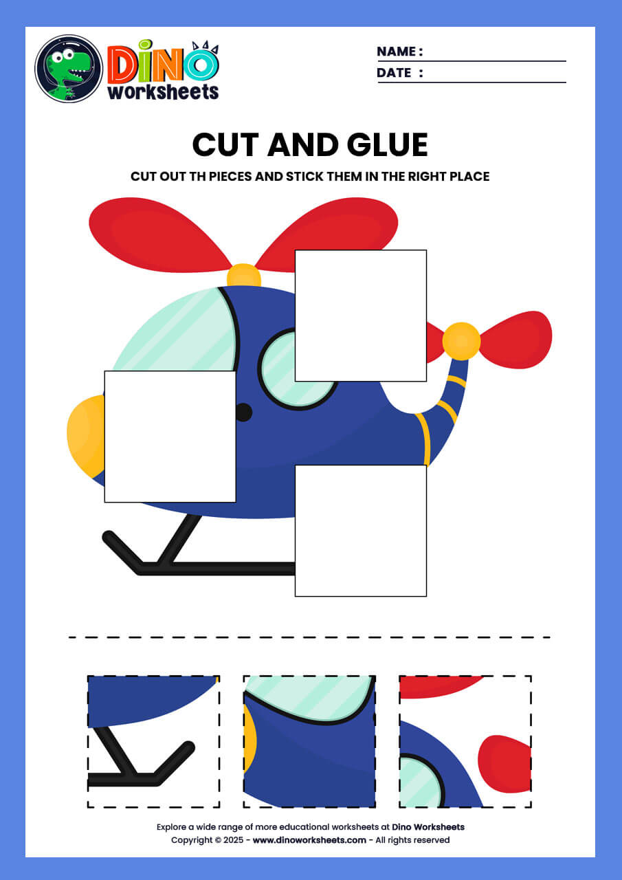 cut and paste activity worksheet for kindergarten