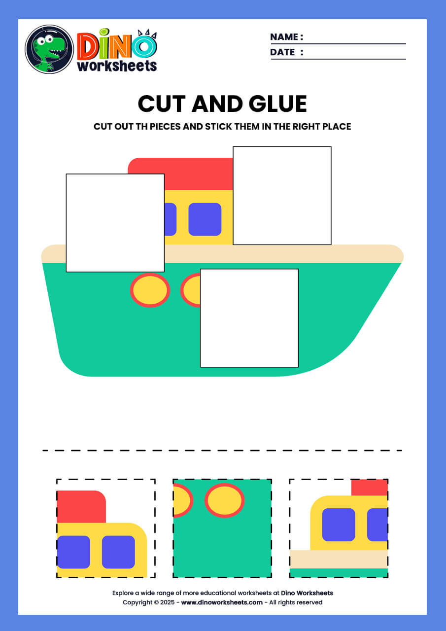 cut and paste activity worksheet for kindergarten