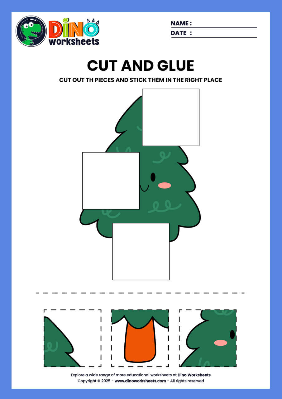 cut and paste activity worksheet for kindergarten