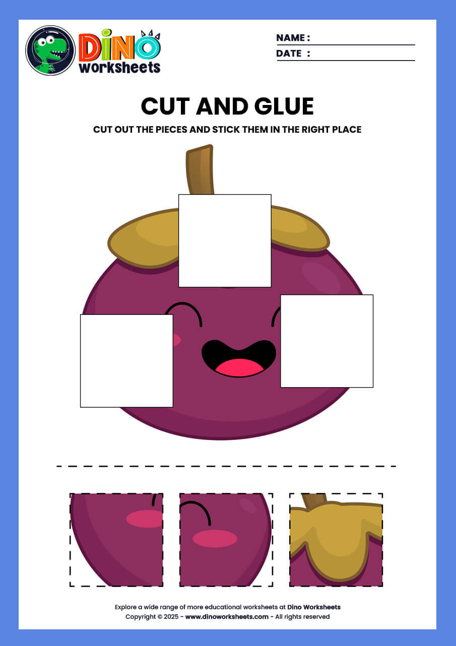cut and paste activity worksheet for kindergarten