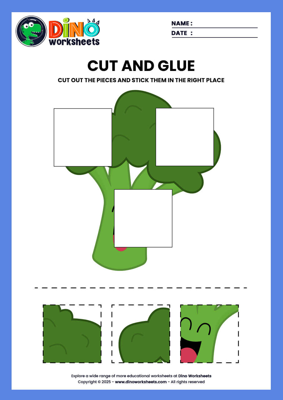 cut and paste activity worksheet for kindergarten