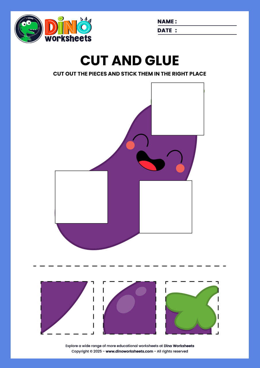 cut and paste activity worksheet for kindergarten