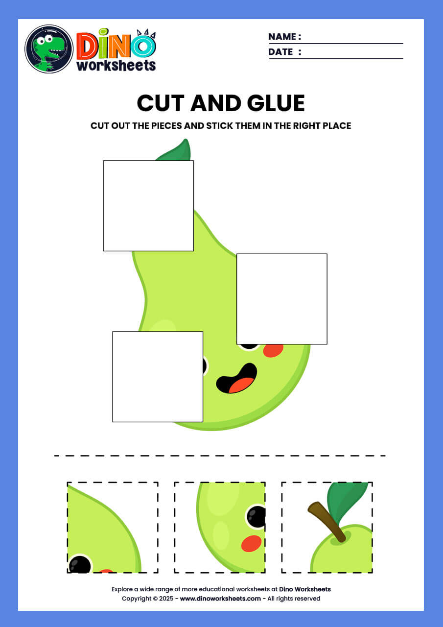 cut and paste activity worksheet for kindergarten