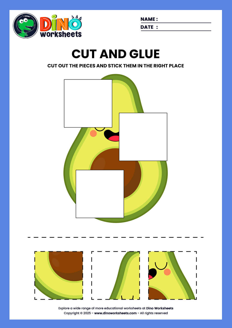 cut and paste activity worksheet for kindergarten