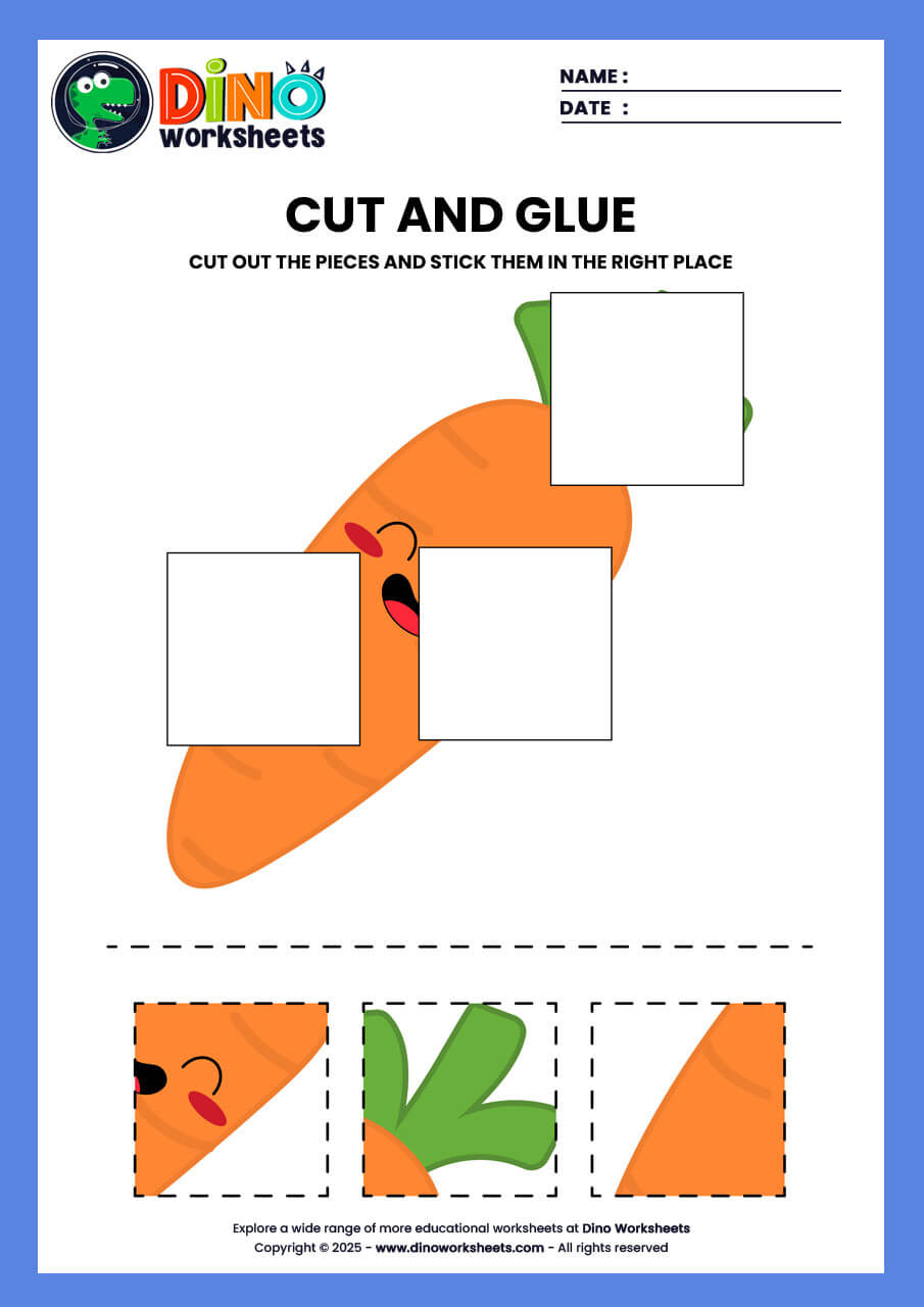 cut and paste activity worksheet for kindergarten