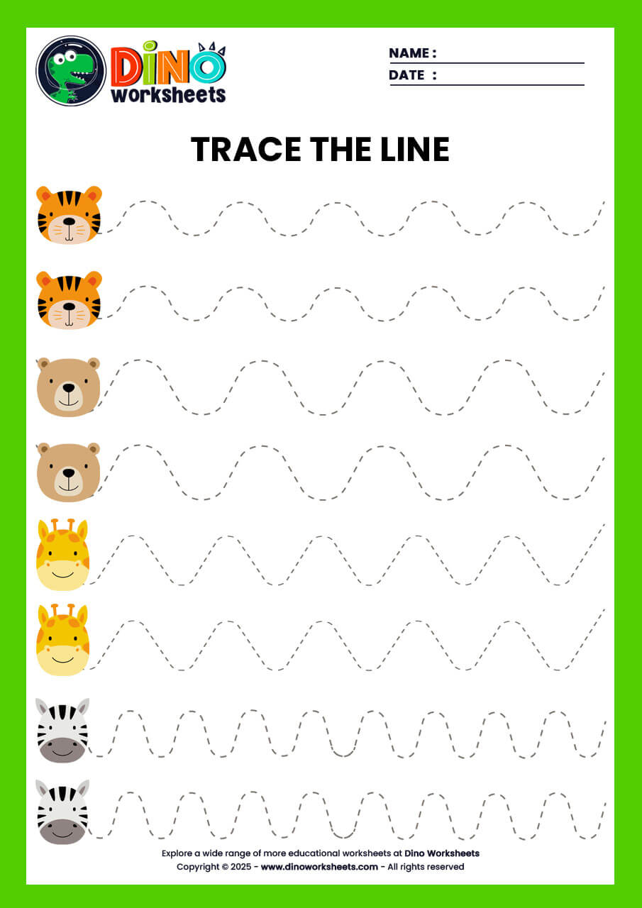 Tracing writing practice worksheet for kindergarten