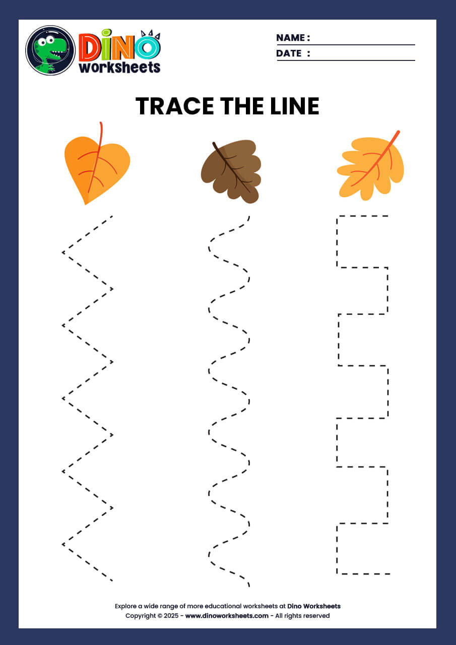 Tracing writing practice worksheet for kindergarten