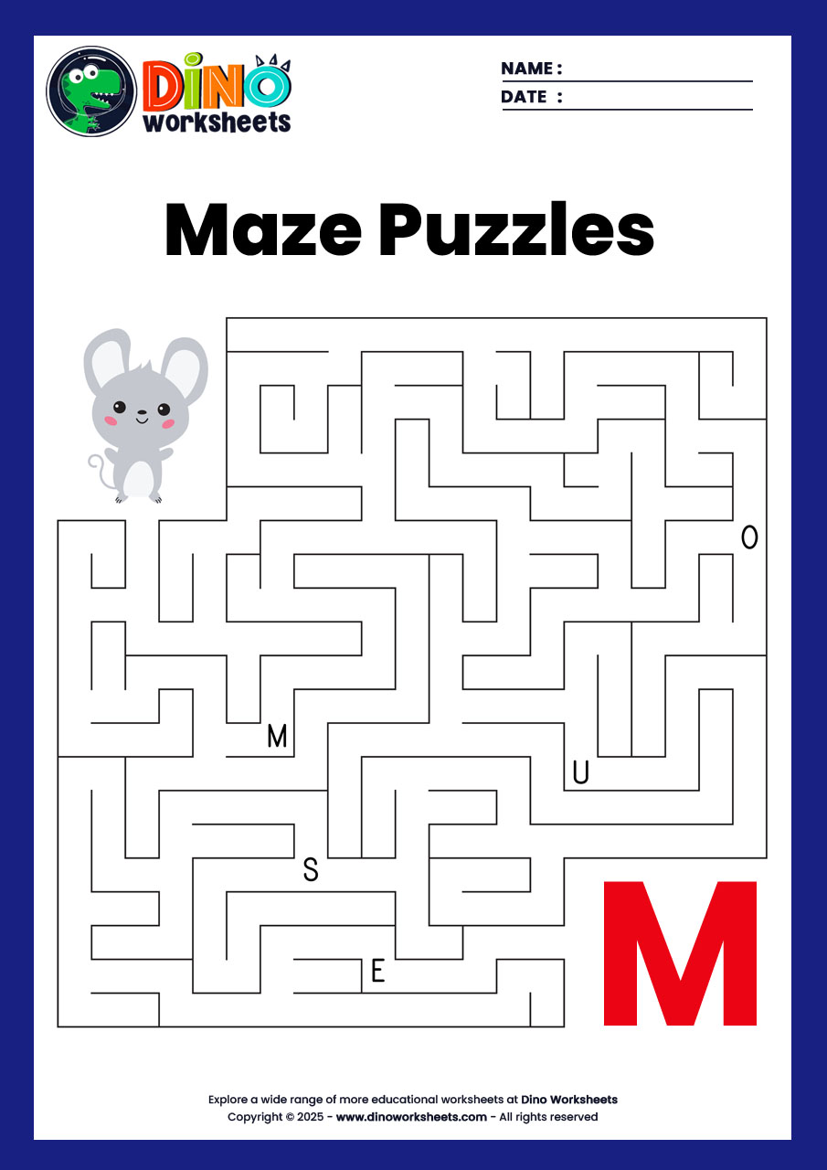 Maze Puzzle Worksheets - Dino Worksheets