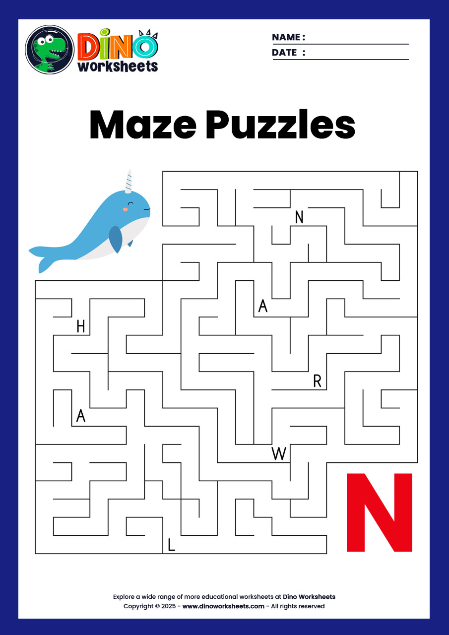 Maze Puzzle Worksheets - Dino Worksheets