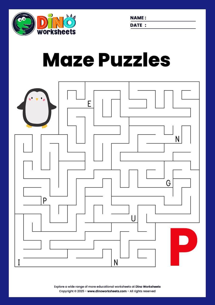 Maze Puzzle Worksheets - Dino Worksheets