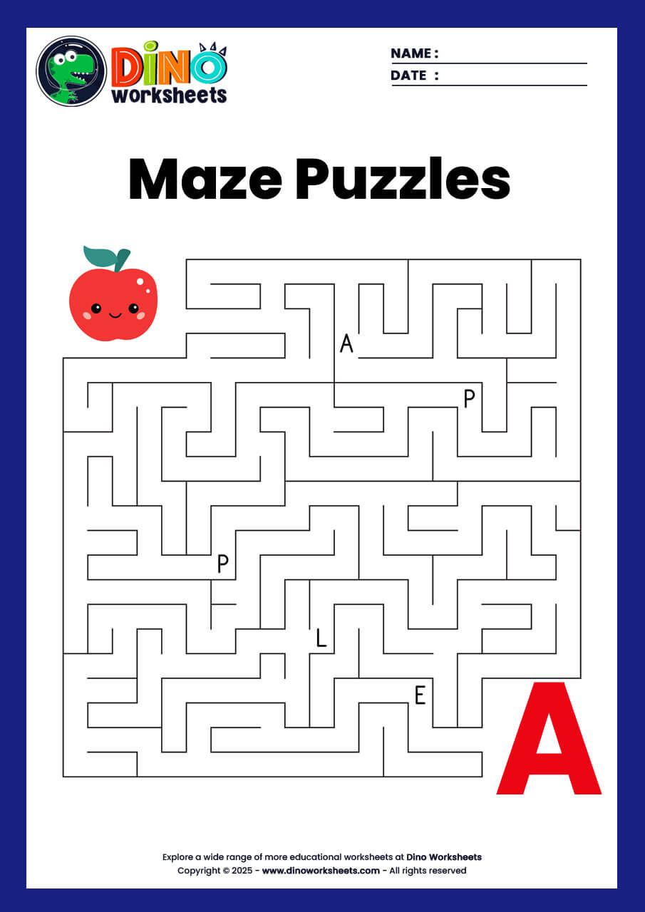 Maze Puzzle Worksheets - Dino Worksheets