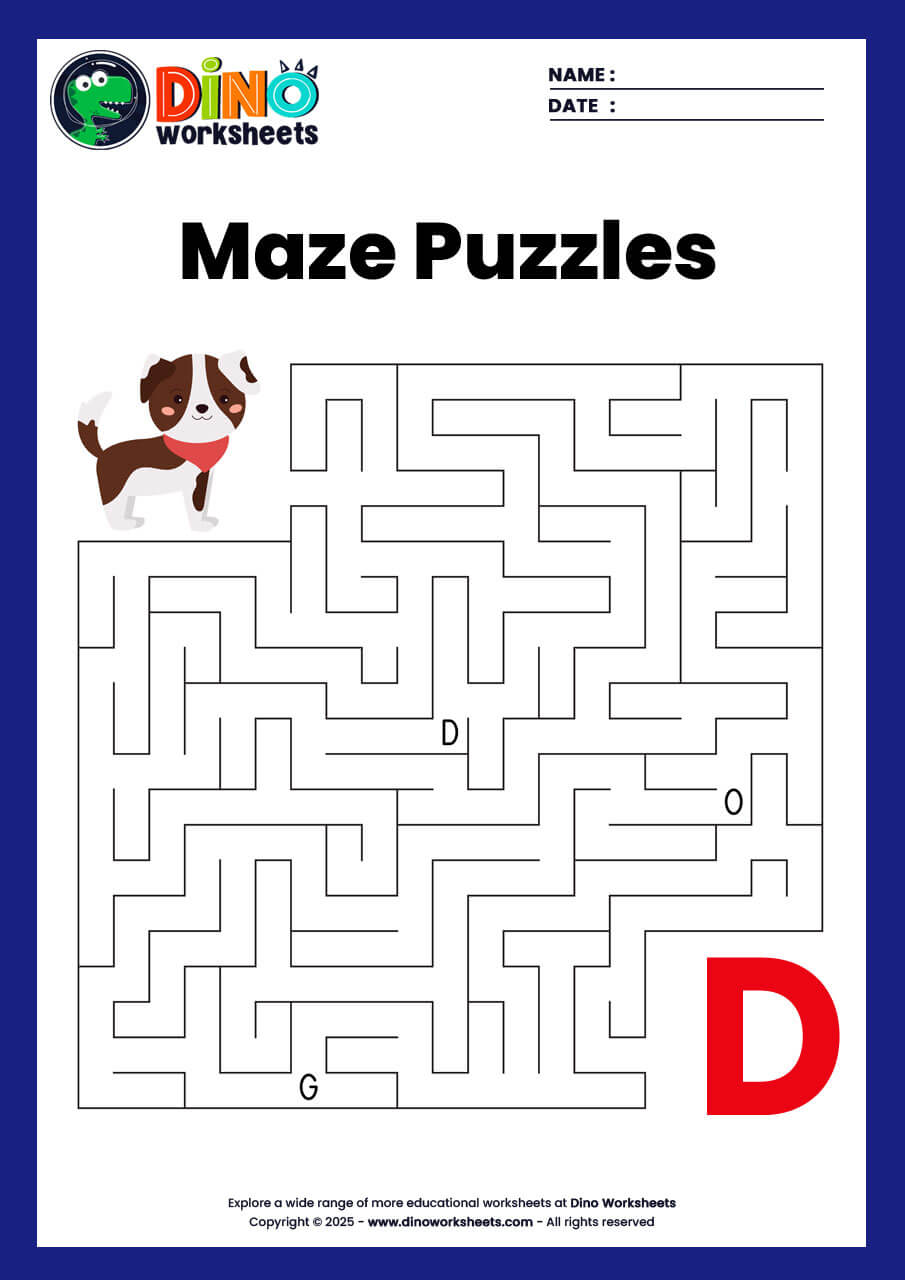 Maze Puzzle Worksheets - Dino Worksheets