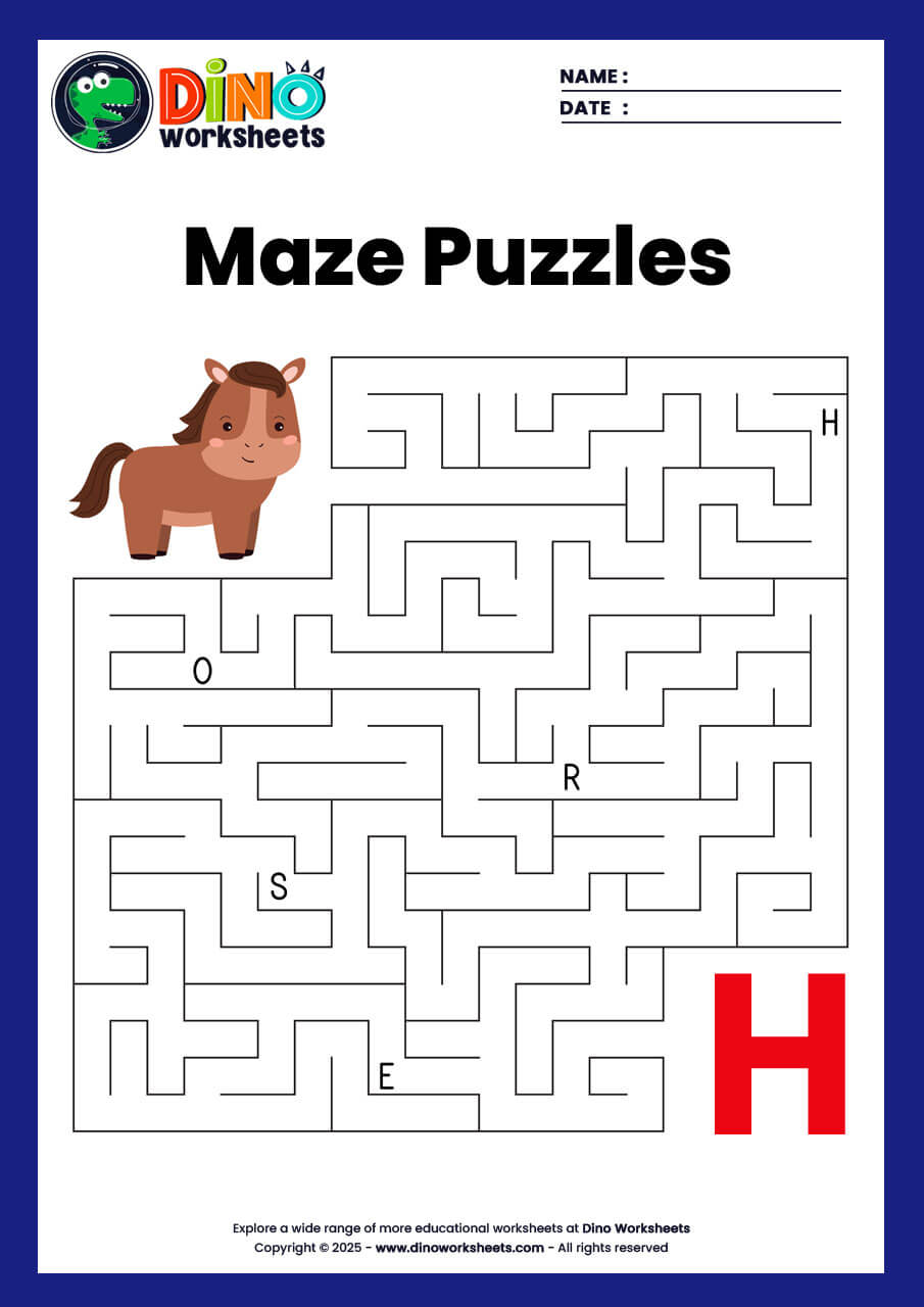 Maze Puzzle Worksheets - Dino Worksheets