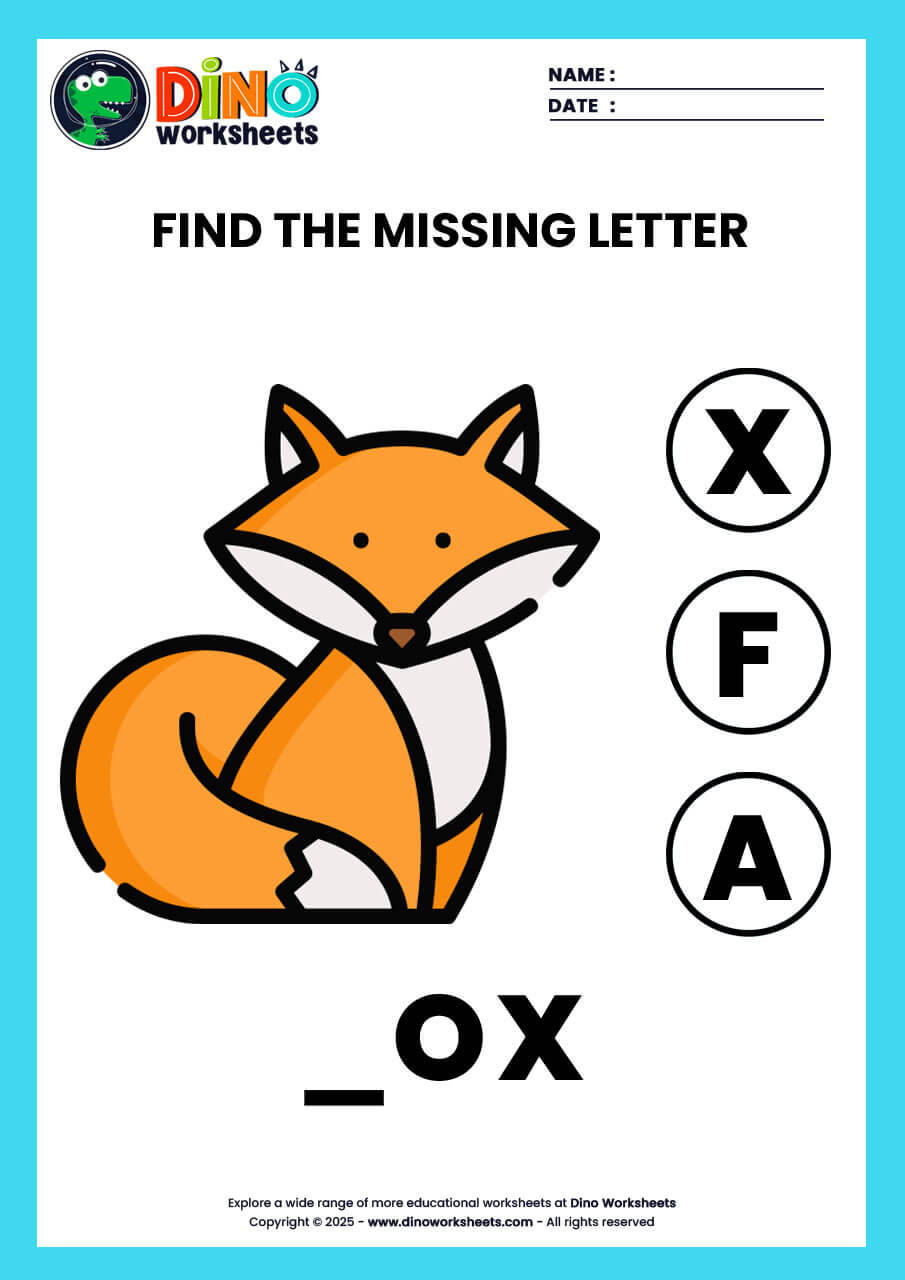 Find the Missing letter English Worksheets
