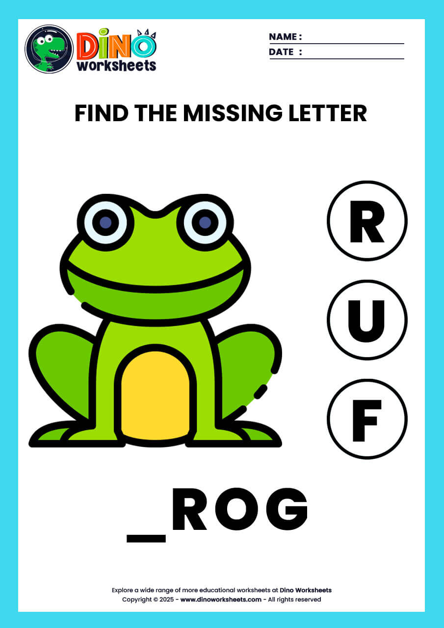 Find the Missing letter English Worksheets