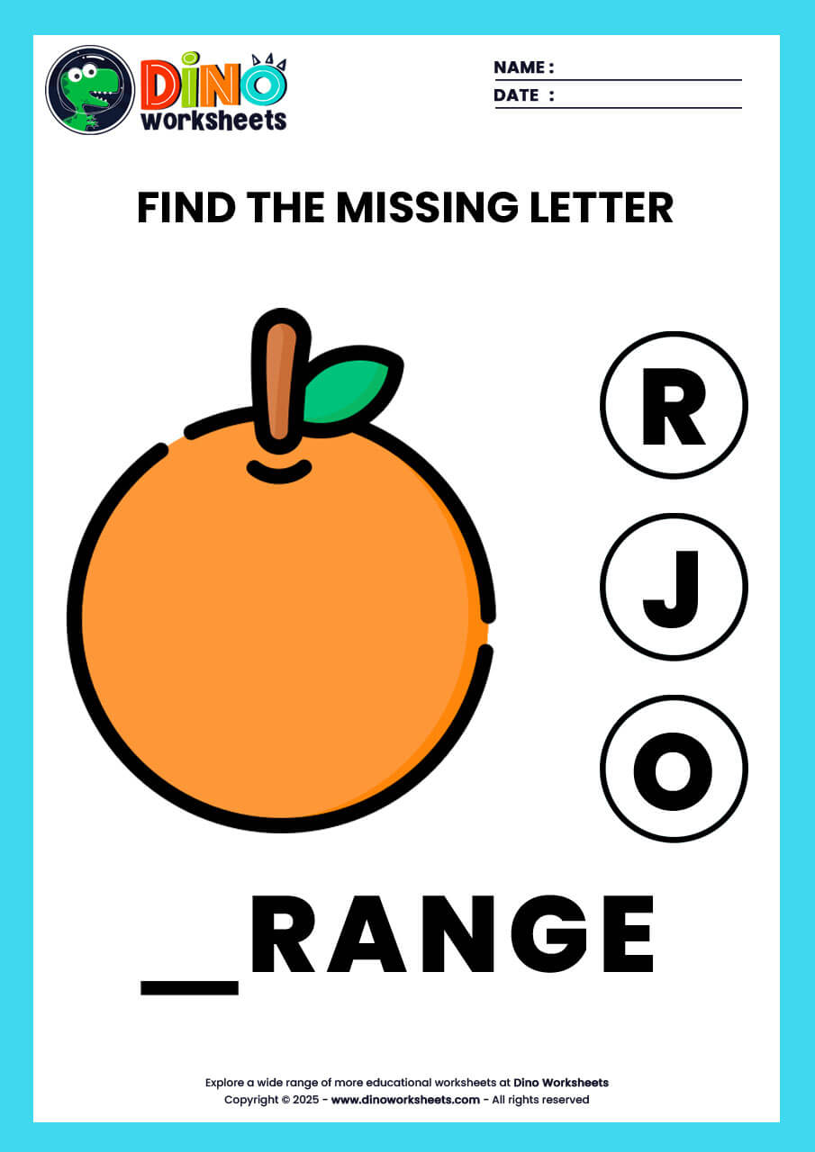 Find the Missing letter English Worksheets