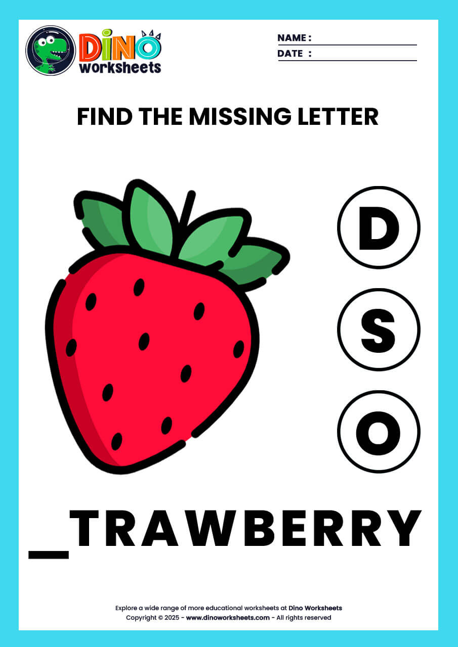 Find the Missing letter English Worksheets