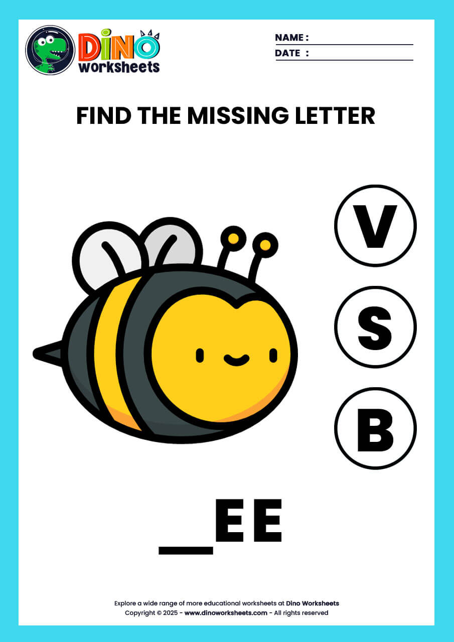 Find the Missing letter English Worksheets