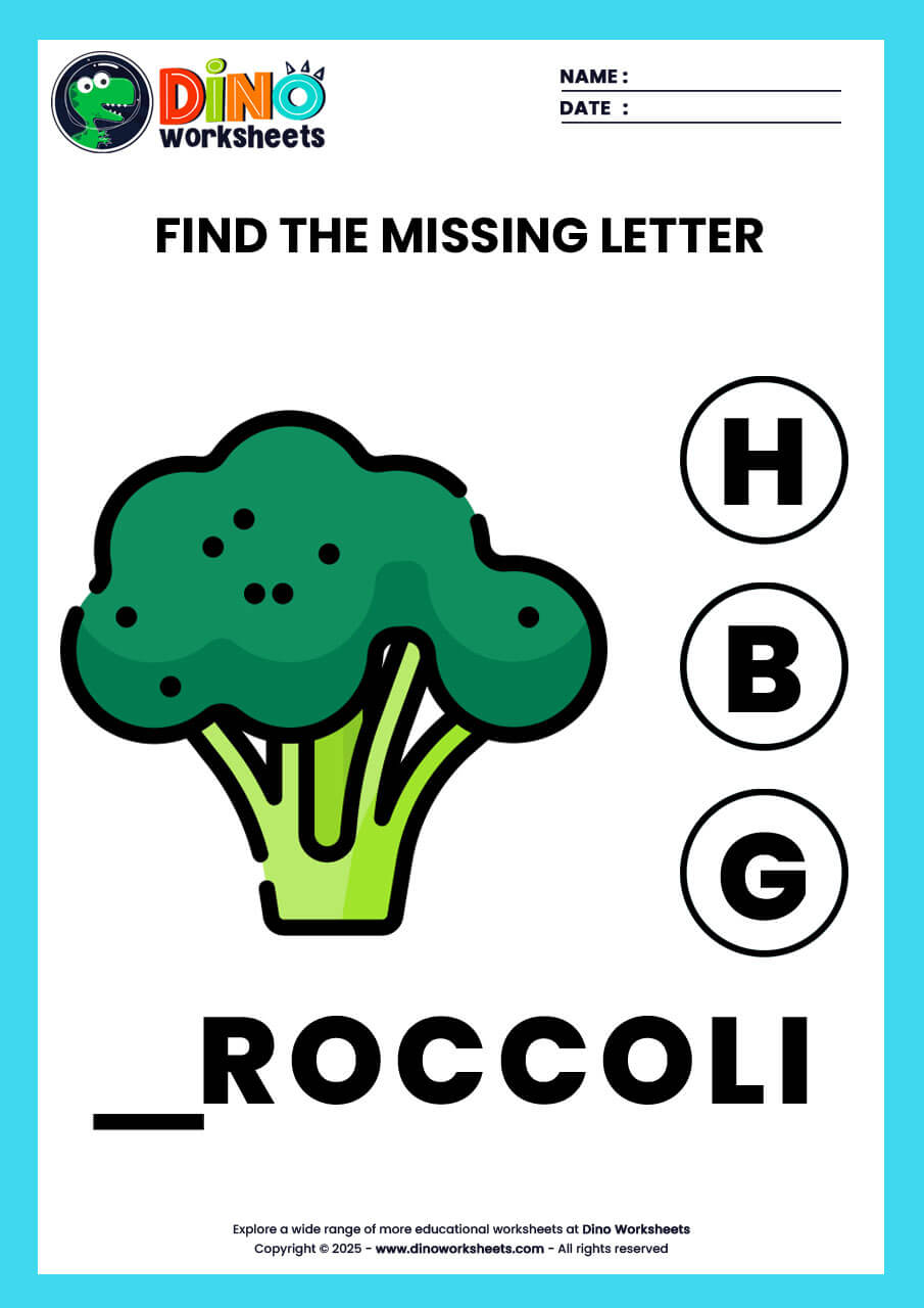 Find the Missing letter English Worksheets
