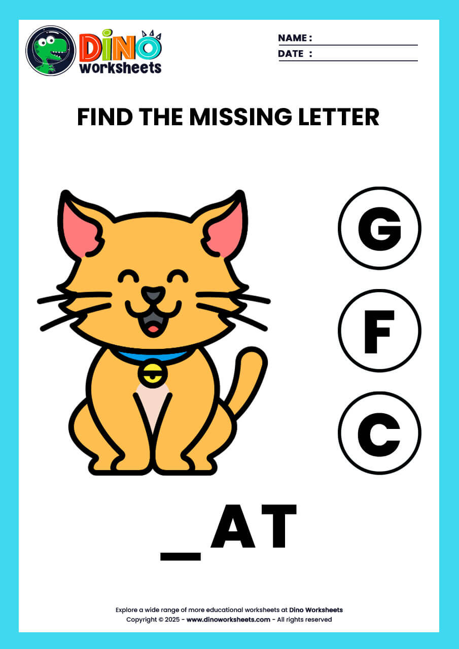 Find the Missing letter English Worksheets