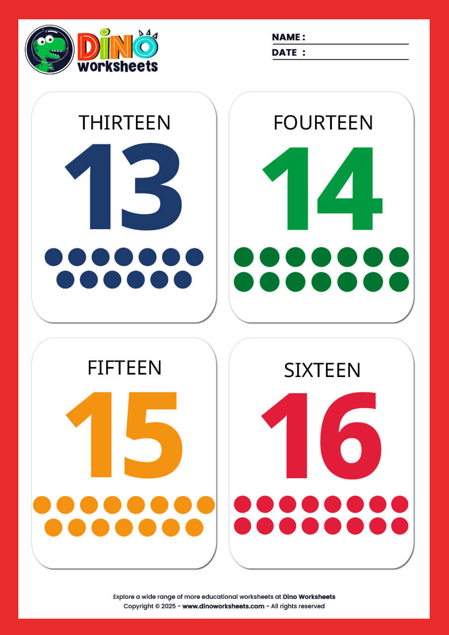 Learn to count 1 to 20 Flashcards for Kids