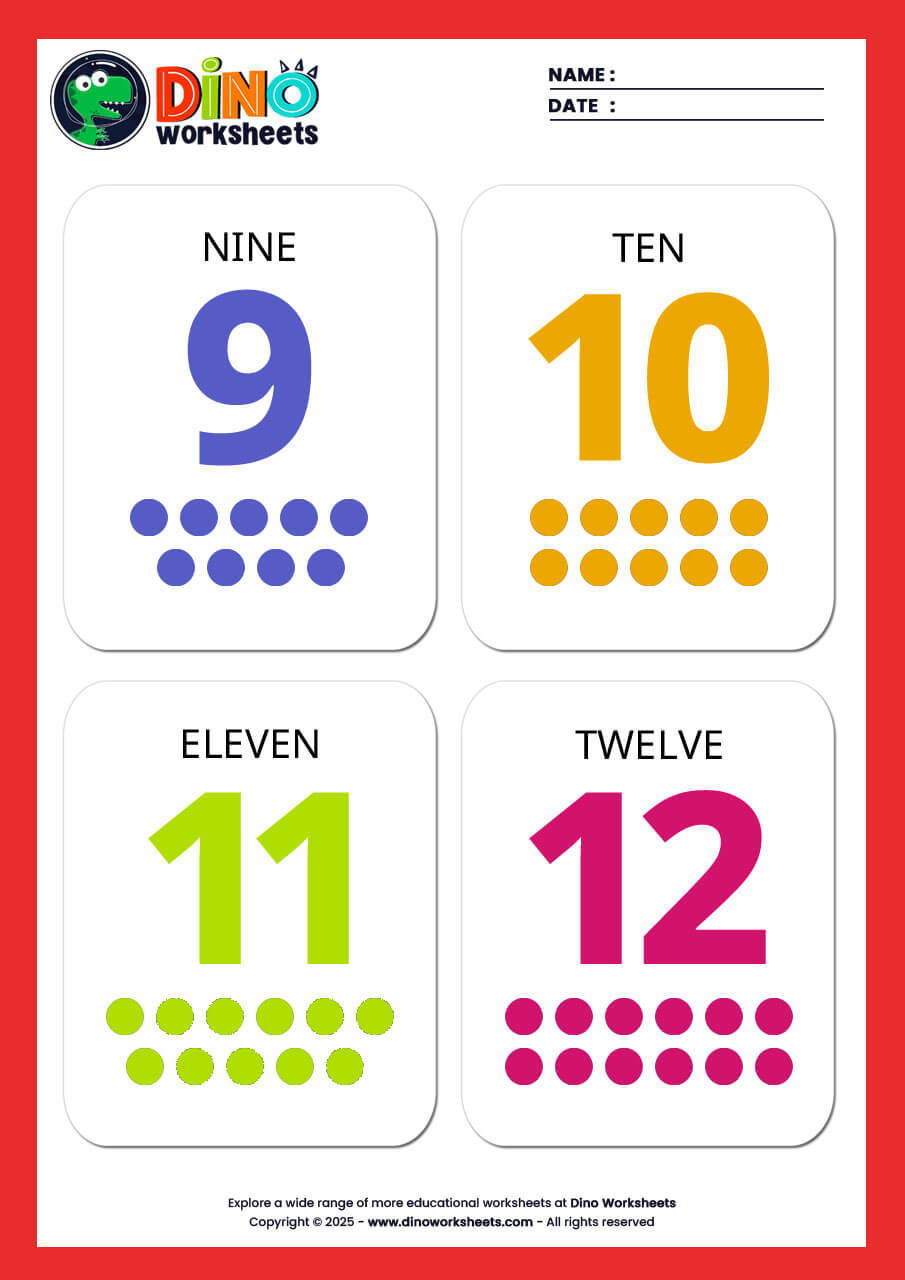 Learn to count 1 to 20 Flashcards for Kids