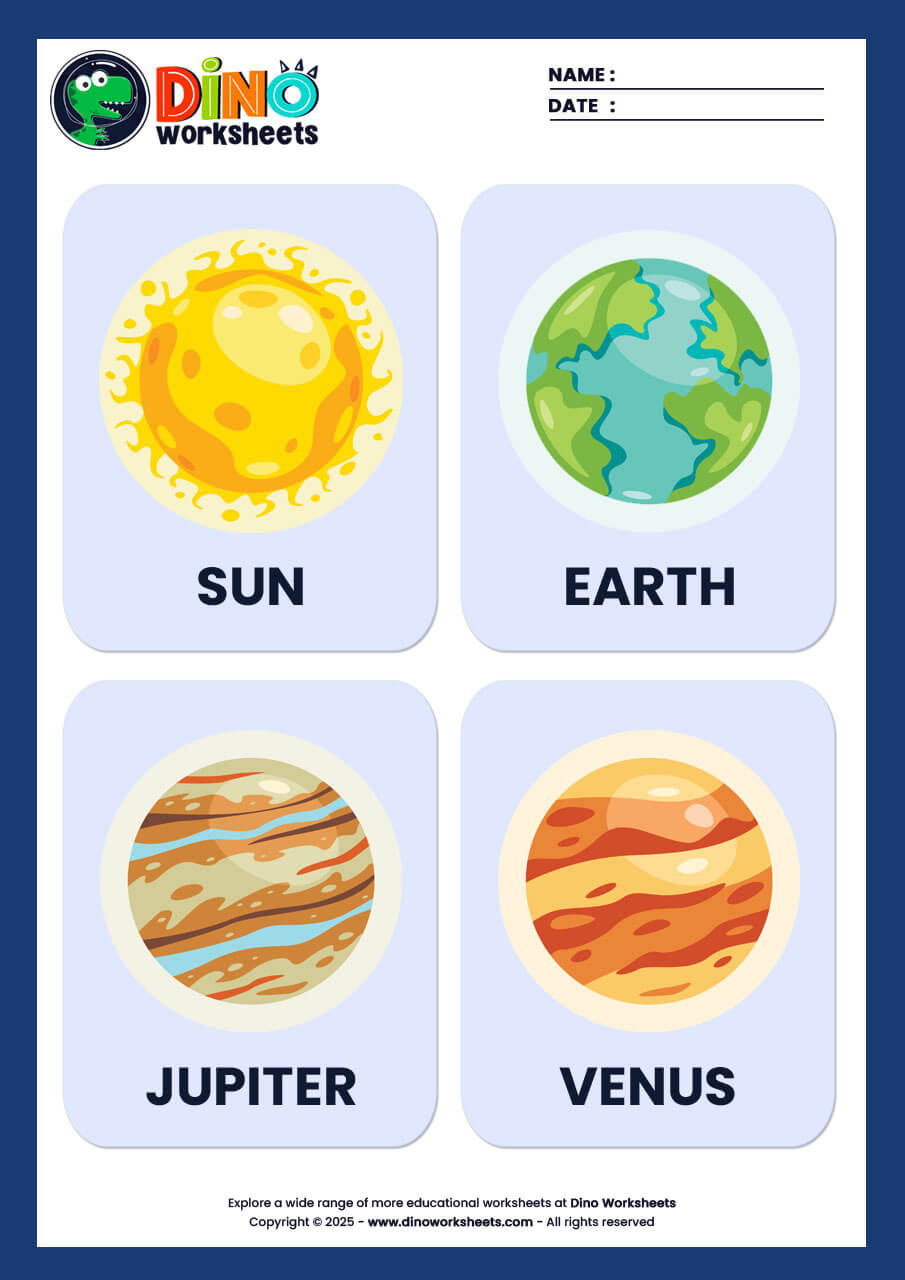 Planets and solar system Flashcards for Kids
