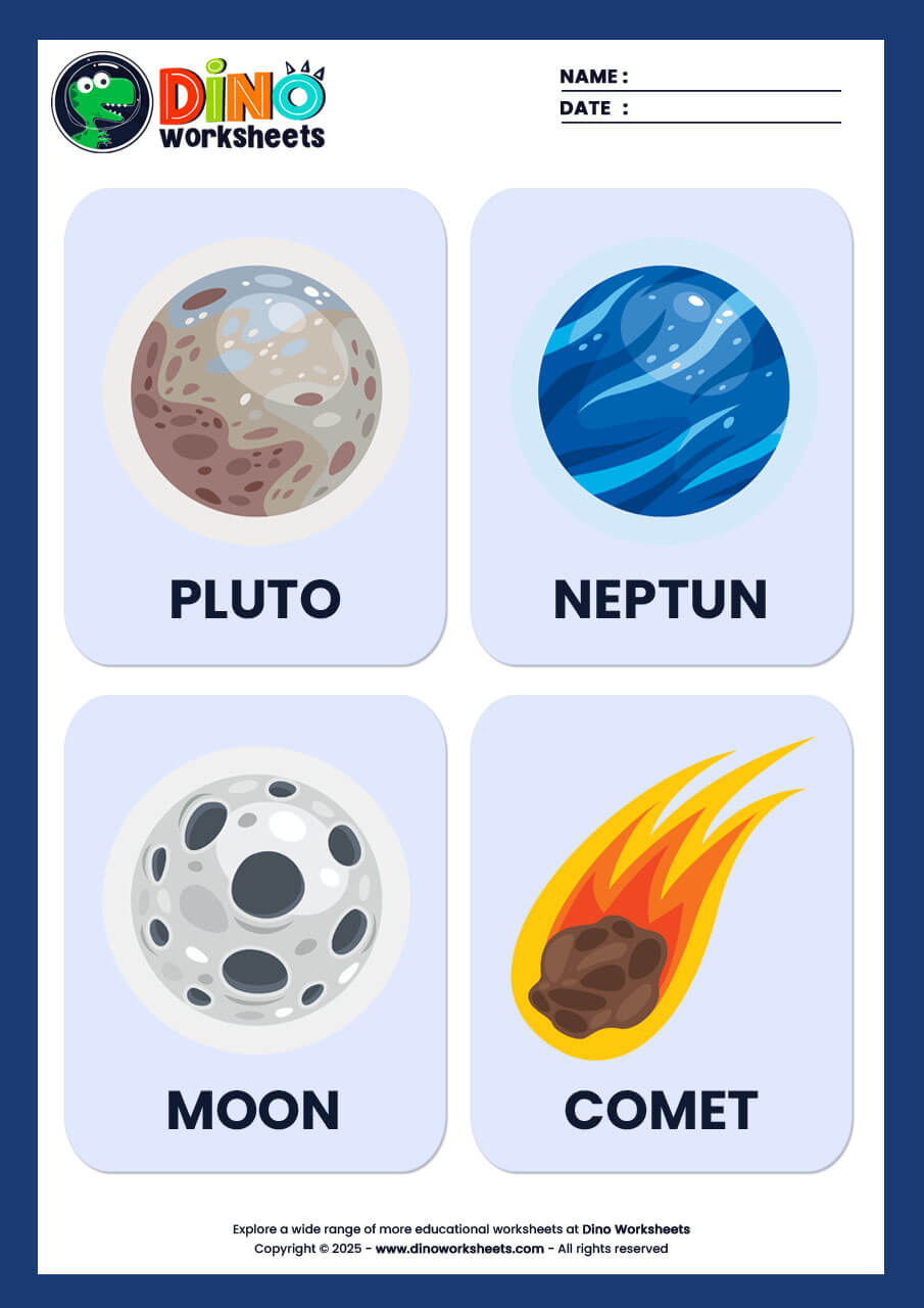Planets and solar system Flashcards for Kids