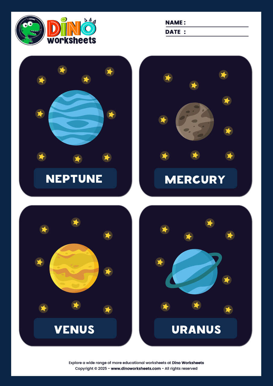 Planets and solar system Flashcards for Kids