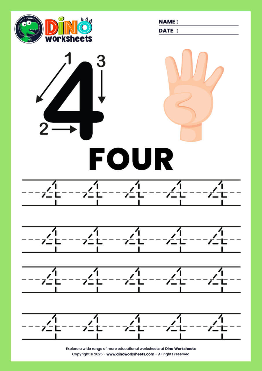 Math Numbers 1 to 10 Tracing Worksheets
