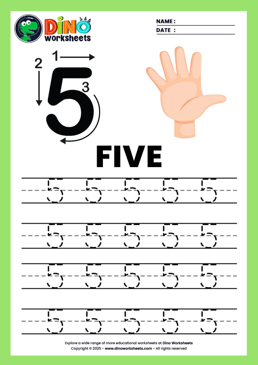 Math Numbers 1 to 10 Tracing Worksheets
