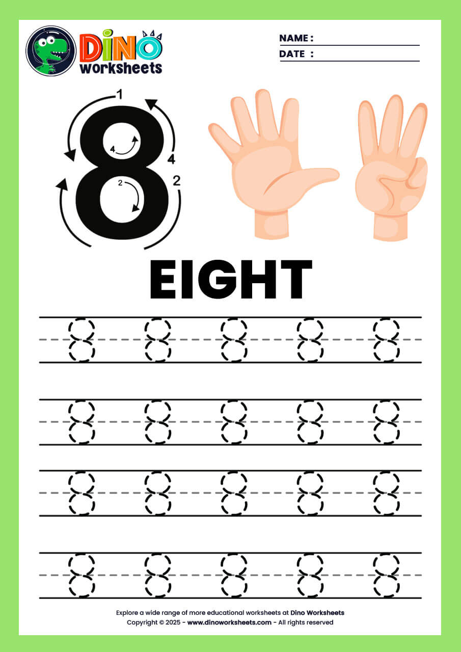 Math Numbers 1 to 10 Tracing Worksheets