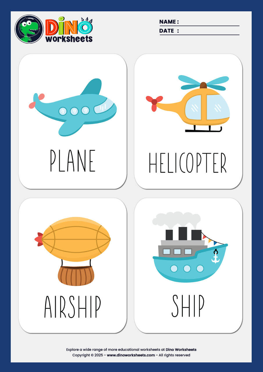 Transport Flashcards for Kids and Toddlers