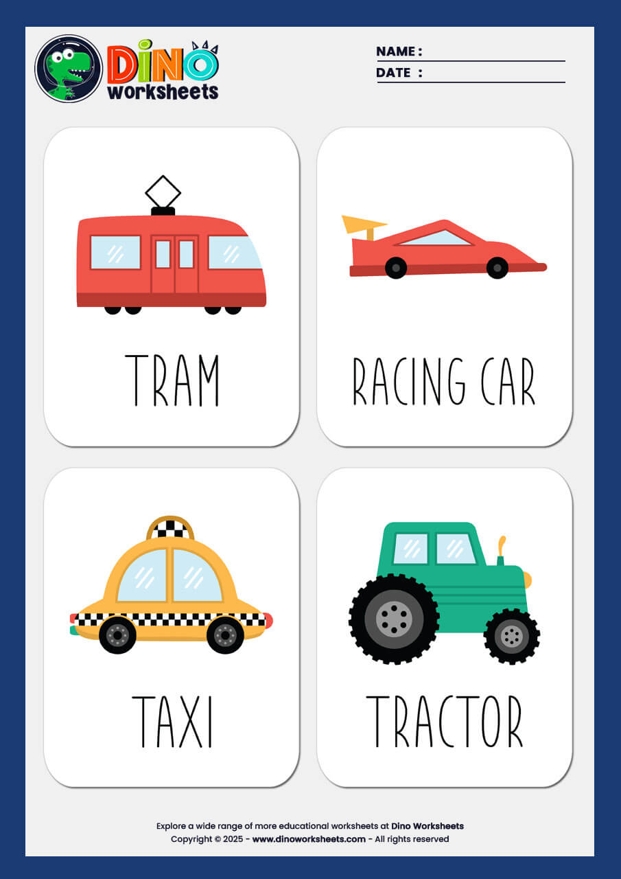 Transport Flashcards for Kids and Toddlers