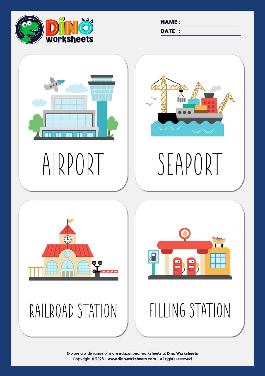 Transport Flashcards for Kids and Toddlers