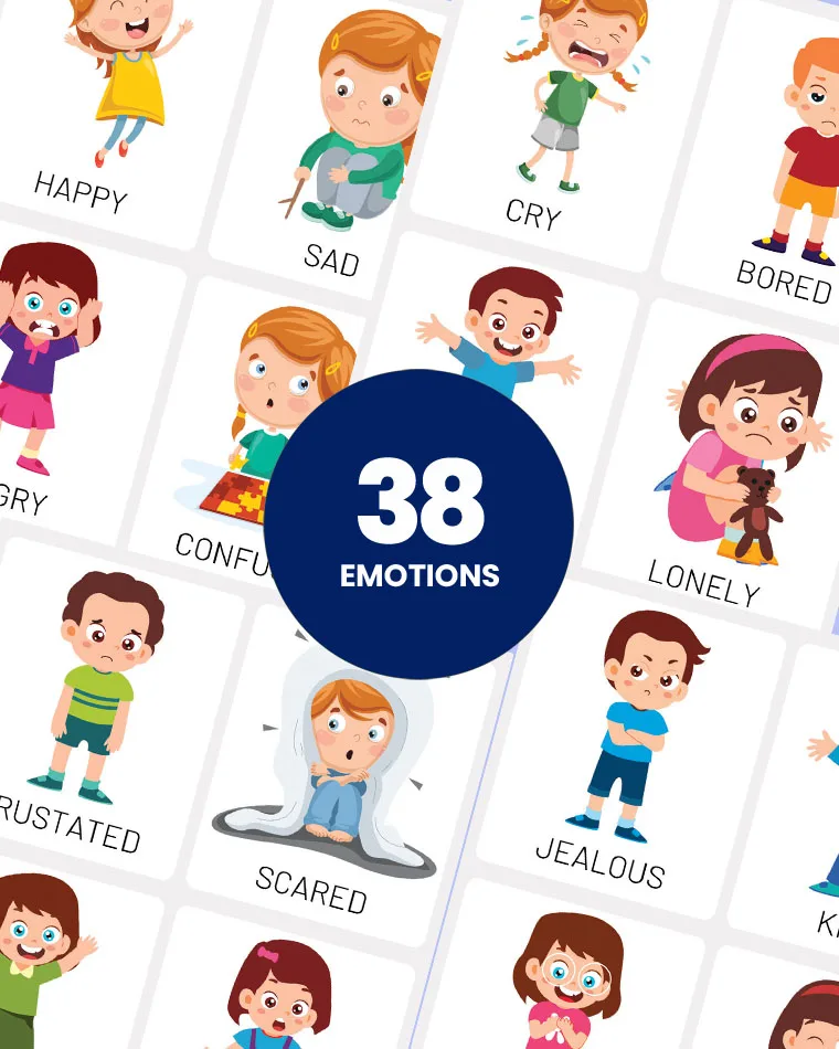 Feelings & Emotions Cards for Kids | 38 Emotion Identification Flashcards - Image 2
